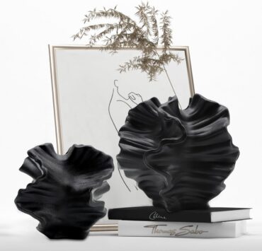 White Ceramic Vase Set of 2 for Modern Home Decoration
