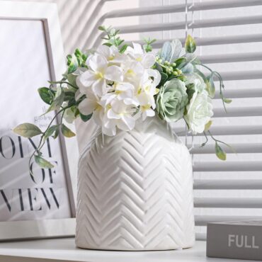 White Ceramic Vase for Modern Home Decor