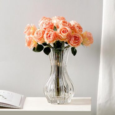 Clear Glass Flower Vase for Modern Home Decor