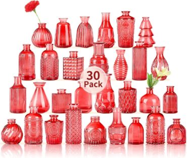 Clear Glass Bud Vase Set of 24 for Wedding and Home Decoration