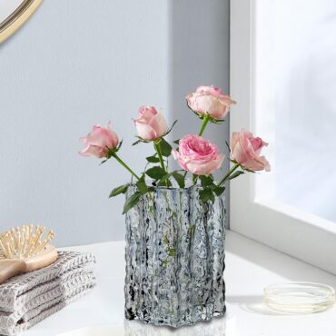 Clear Crystal Glass Vase for Modern Home Decor